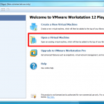 Tela inicial do VMware Player